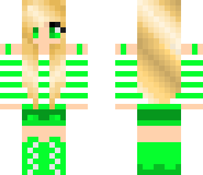 green girl with striped shirt