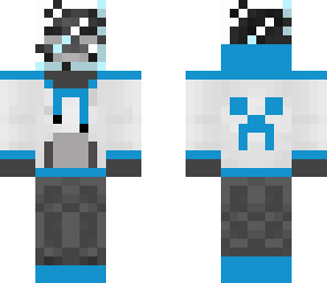 wither in blue sweatshirt spacesuit