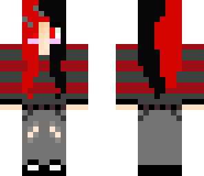 emo girl with black and red hair