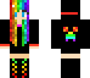 rainbow hoodie girl