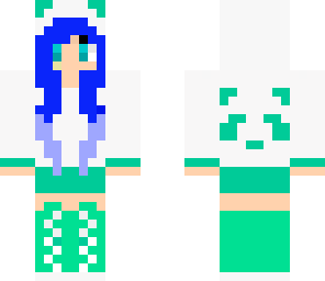 panda girl blue hair