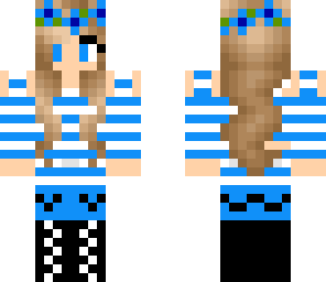 cute blue girl with flower crown