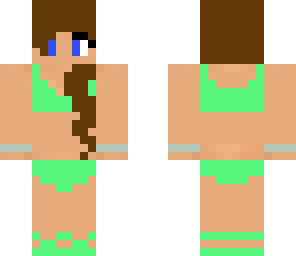 cute green bikini girl