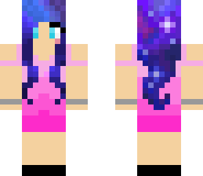 cute galaxy hair girl