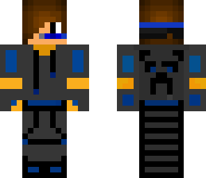 blue dj gamer with creeper logo