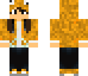 girl with orange monster hoodie