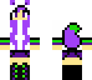 green and purple girl