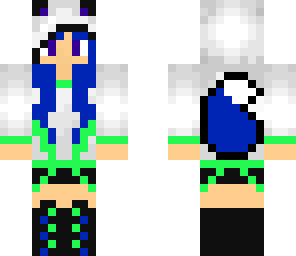 blue and green wolf girl