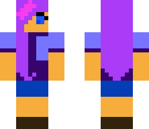 purple and blue girl with cropped jacket