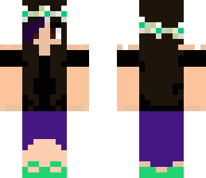 purple bangs flower crown girl