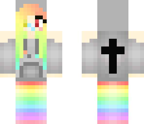 baby rainbow crossed eyed goth girl
