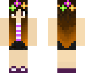 flower hippie with ombre hair