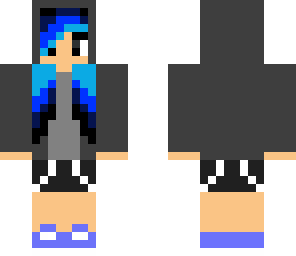 blue hair and regular