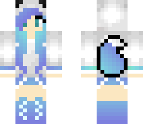 edit of a ice blue fox girl