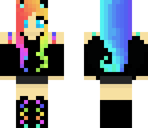 edited rainbow angel cat girl by leanna024