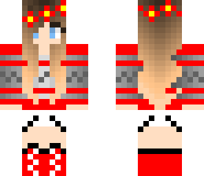 cute red flower girl