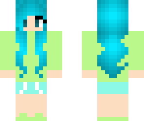 blue haired pastel girl