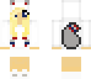 red white and blue wolf girl