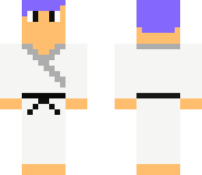blue haired karate master