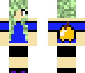 golden apple girl green hair mesh hood emo angel