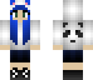 panda girl with blue hair