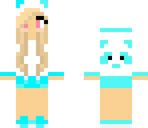 cute blue panda girl