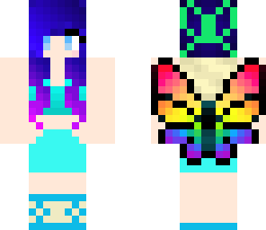 blue hair rainbow butterfly girl cupcake water