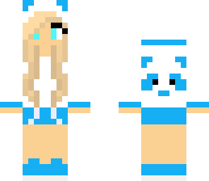 panda girl blue