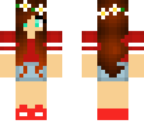 brunette girl with flowers
