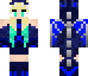 dark blue and black dragon girl