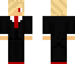blonde teen in a black suit