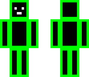 black and green with eyes
