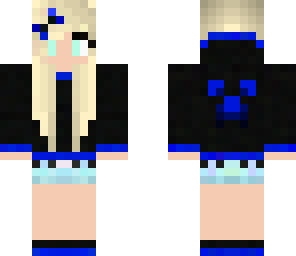 cute black and blue and black creeper dj