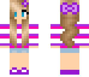 purple stripe girl