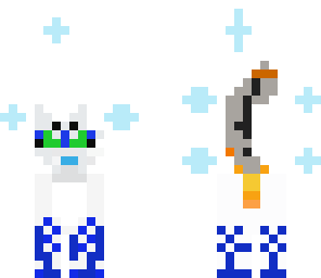 ice cat ninja with sword tail