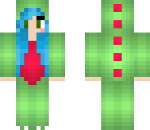 dinosaur with blue hair
