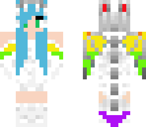 rainbow dragon with blue hair