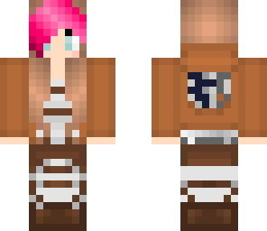 attack on titan girl with a pink strip of hair