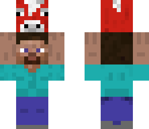 steve holding mooshroom