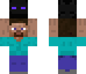 steve holding enderman