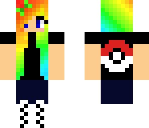 rainbow hair with pokemon shirt