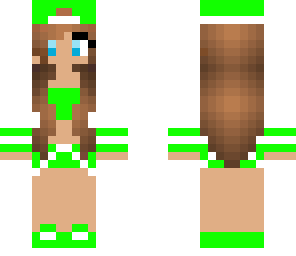 cute girl-green and white