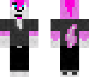 pink husky with clothes