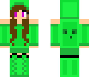 slime girl verde green