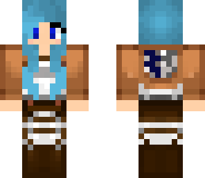 attack on titan blue hair girl