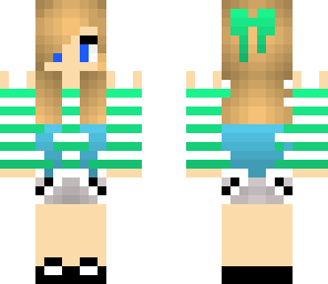 green and white striped girl with a bow