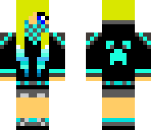 blue creeper hoodie girl
