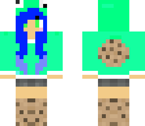green cookie girl blue hair