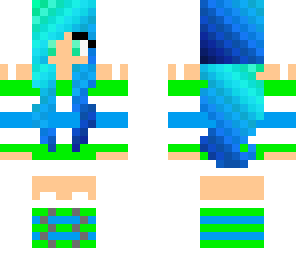 green and blue girl