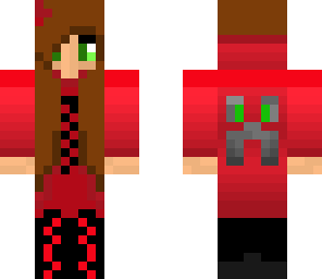 red creeper hoodie supporter girl